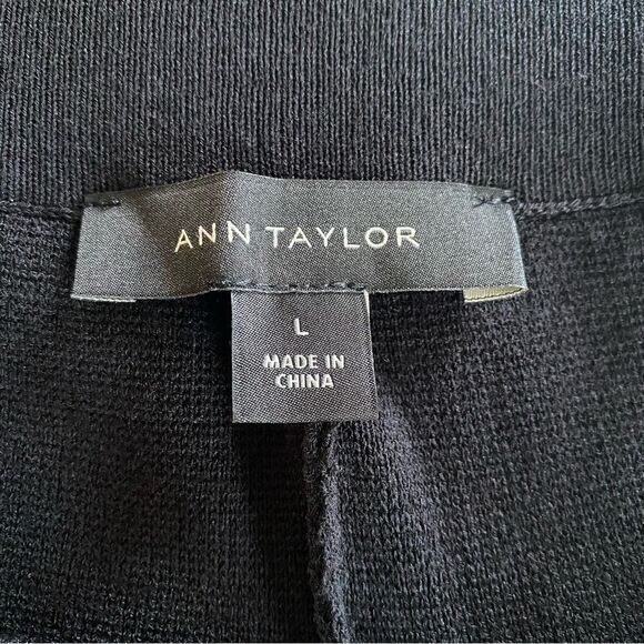 Ann Taylor Wide Leg Crop Pant Knit Large Black - Picture 6 of 6